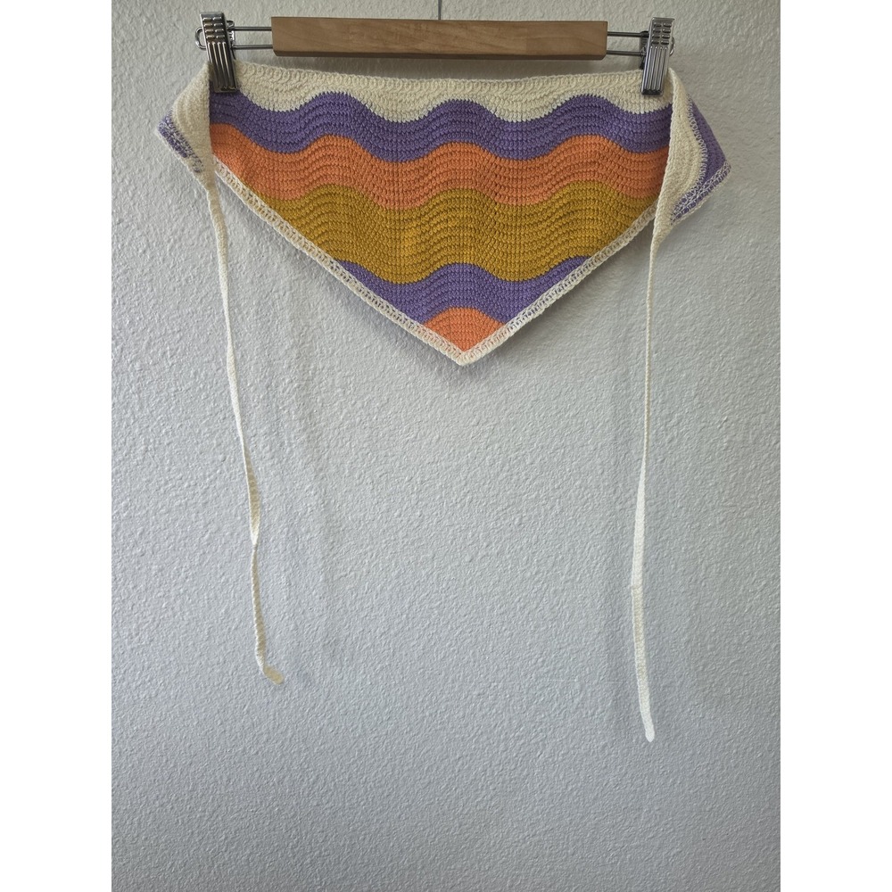 Women's Striped Hair Scarf Multicolor Retro Rectangle Wrap Shawl Head Tie